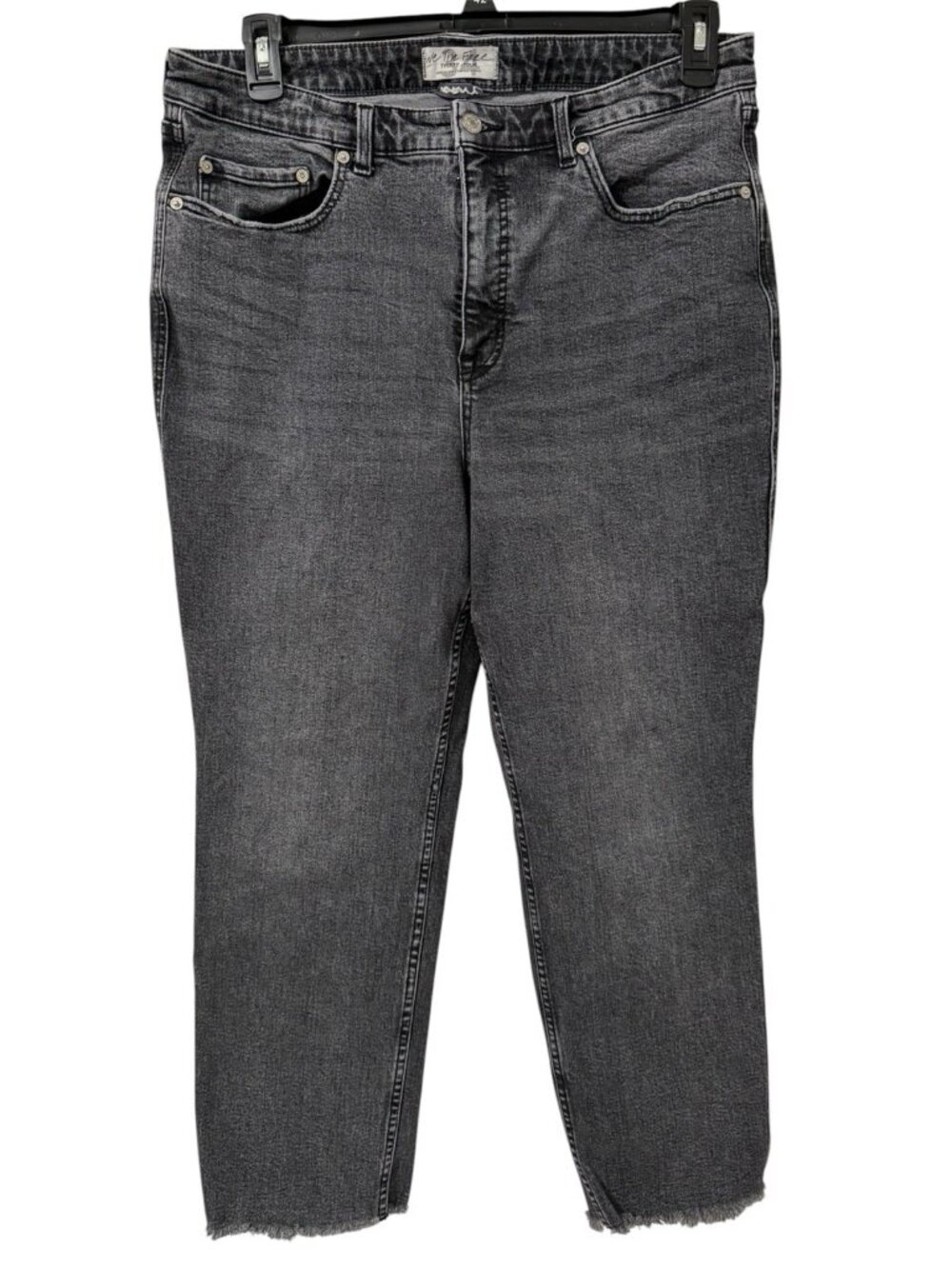 Free People We The Free Skinny Curvy Jeans Size 34 Dark Wash Raw Hem